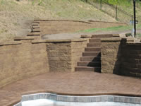 Retaining Wall,Steps & pool Deck