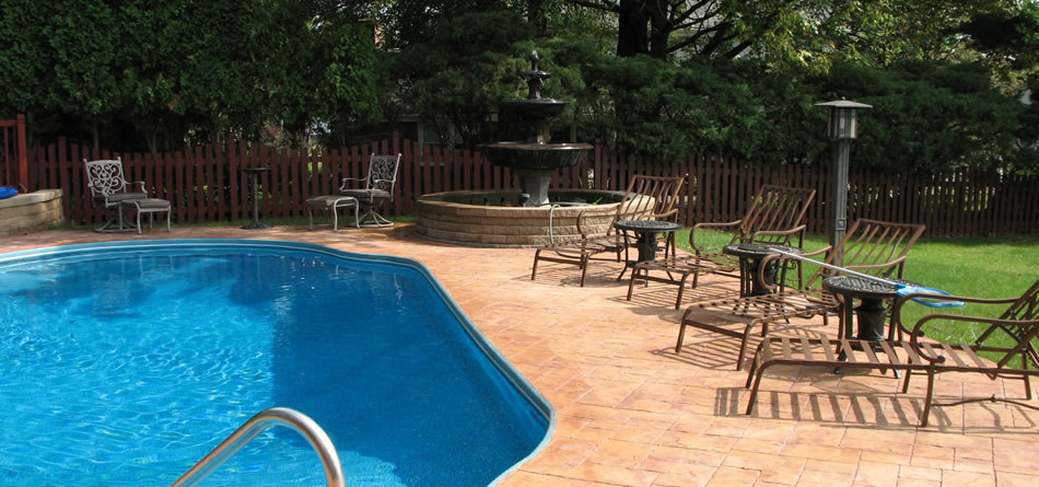 Swimming Pool deck, Stamped Concrete
